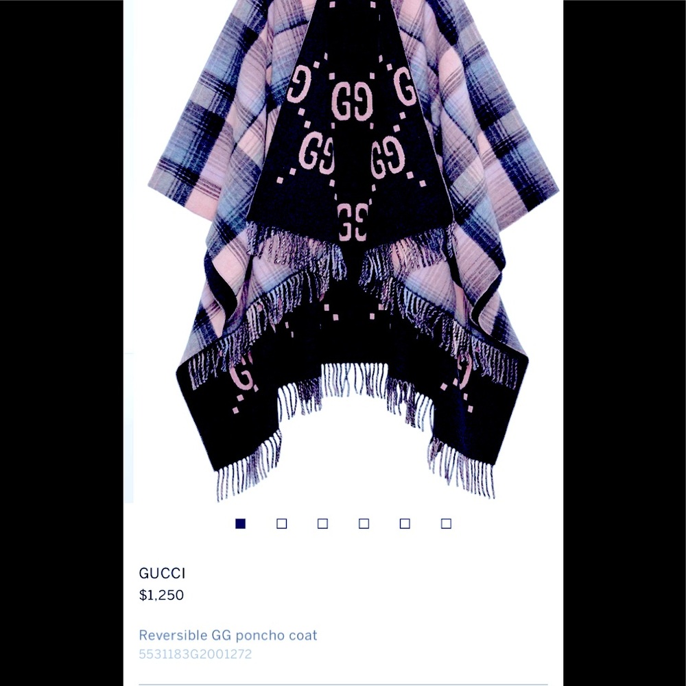 Authentic brand new with tags Reservable GG poncho one size fits all